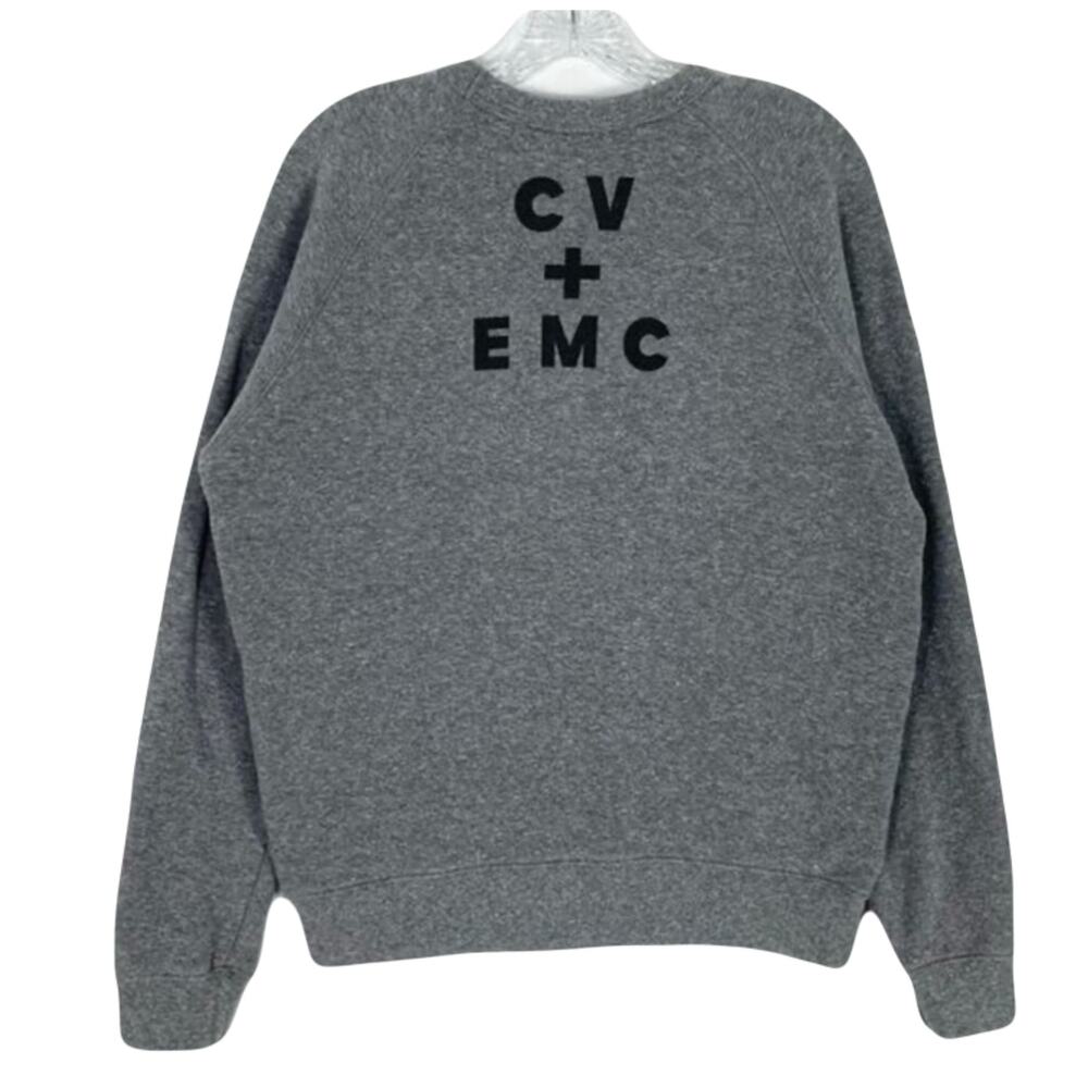 NWOT CLARE V CV+EMC Sweatshirt S Oversized Graphic RED-LIPS”Maman Je T’aime”Grey - Picture 4 of 12
